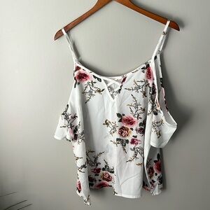 SHEIN Floral Cold Shoulder Top